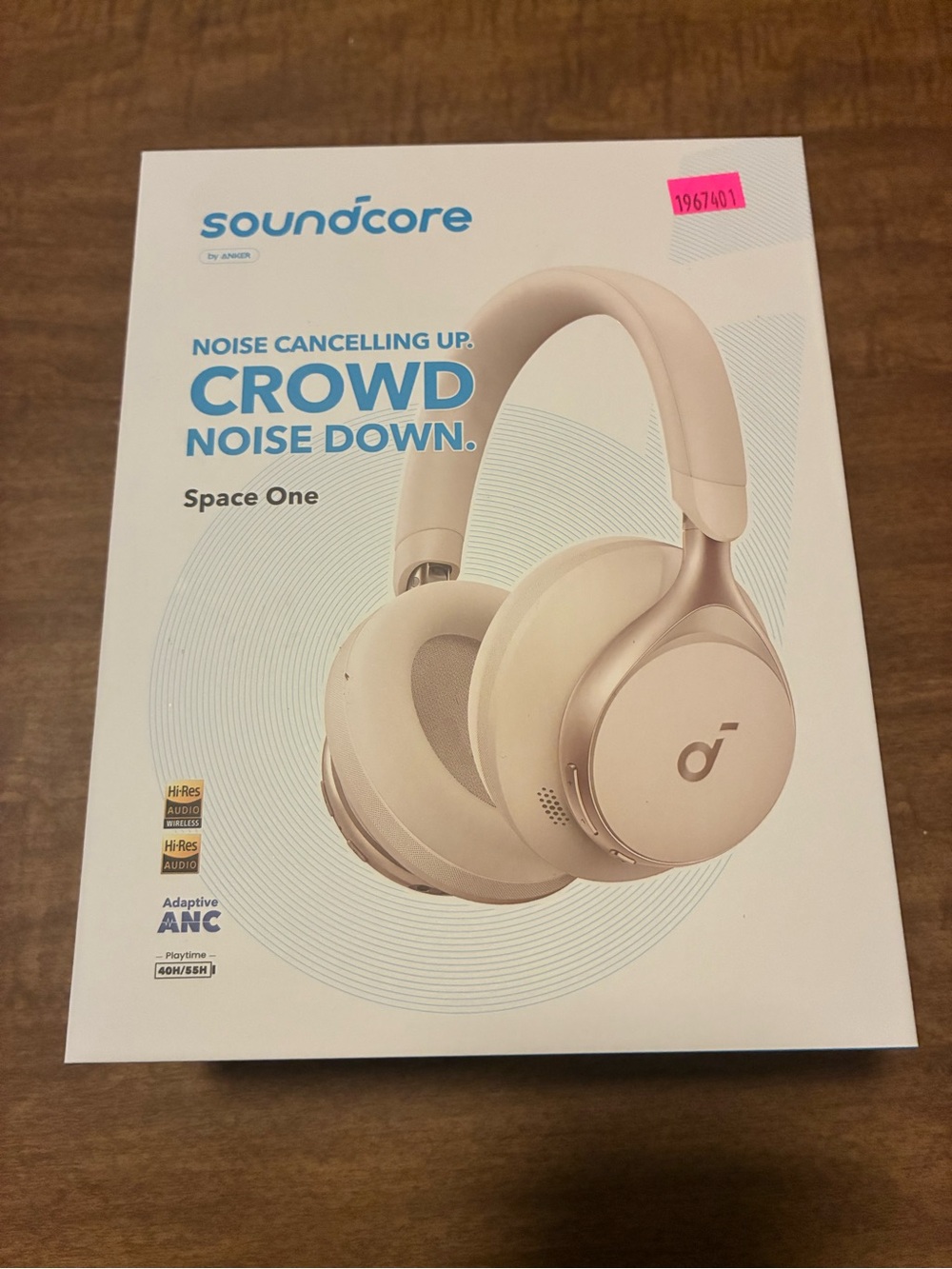 Space One Noise-Cancelling Over-Ear Headphones — Beige